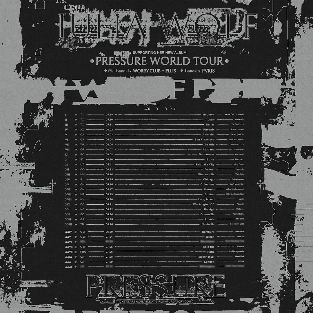 Julia Wolf Pressure World Tour Poster 2025